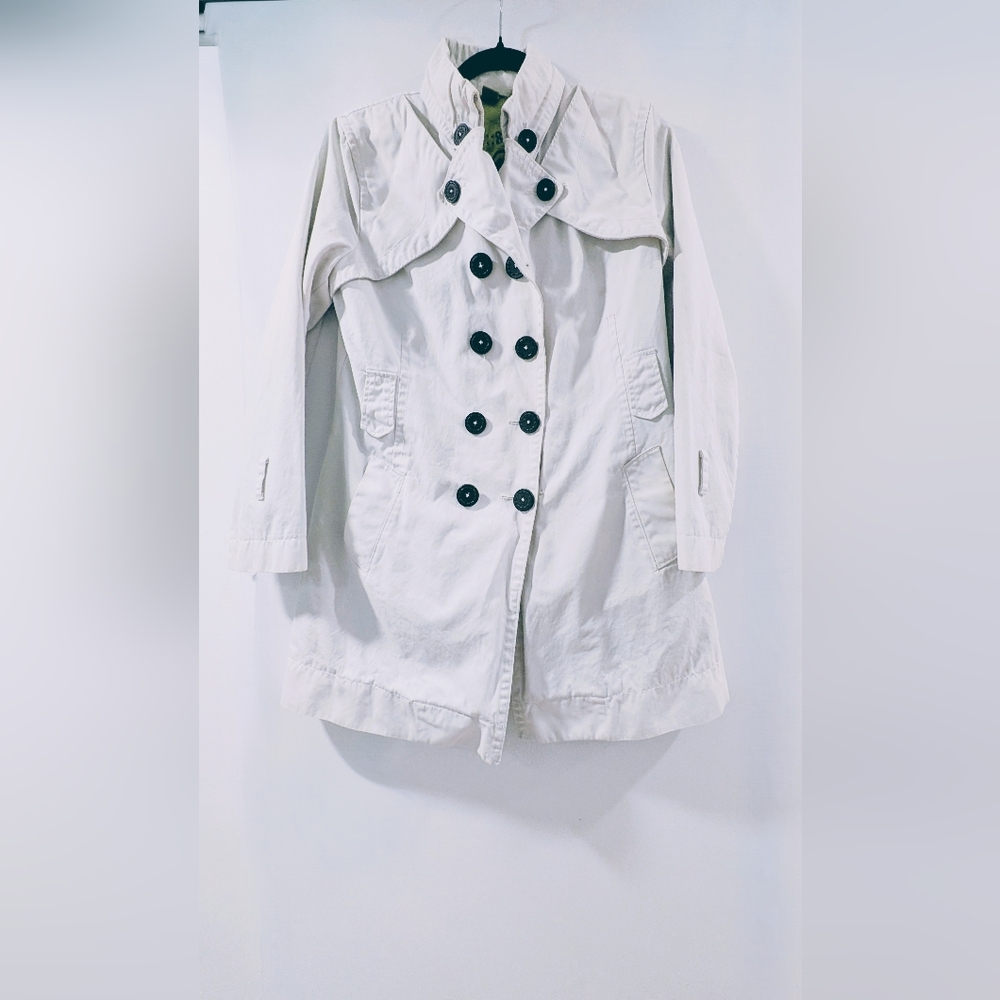 Soia & Kyo White Trench Coat Classic Tailored Design